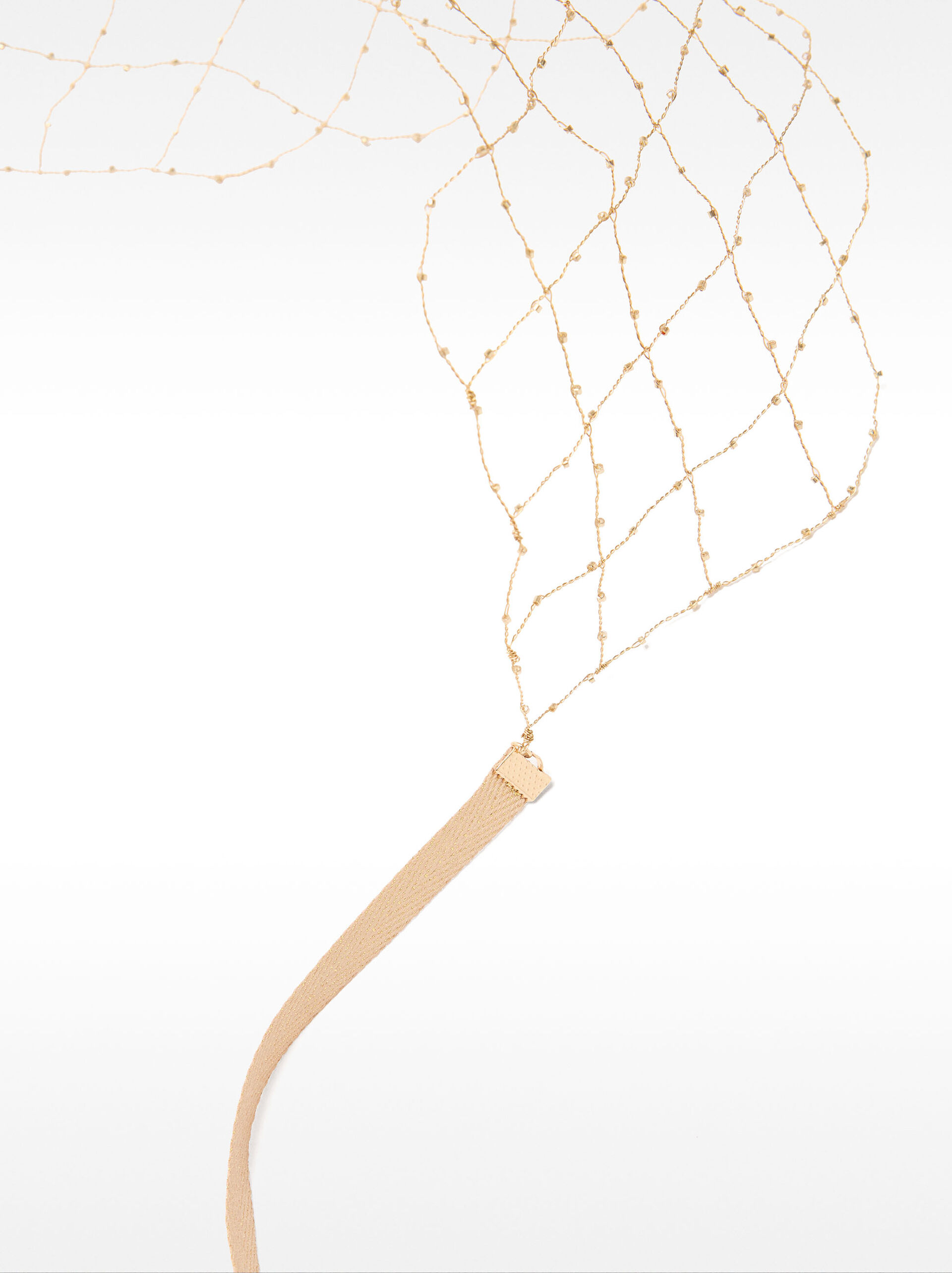 Net headband with beads image number 2.0