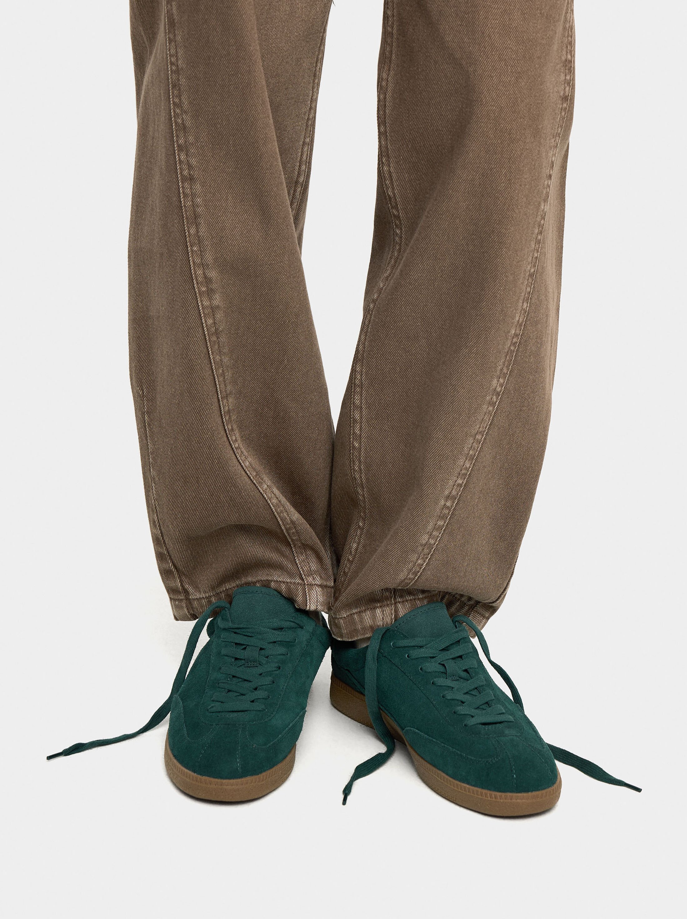 Suede leather sneakers image number 1.0