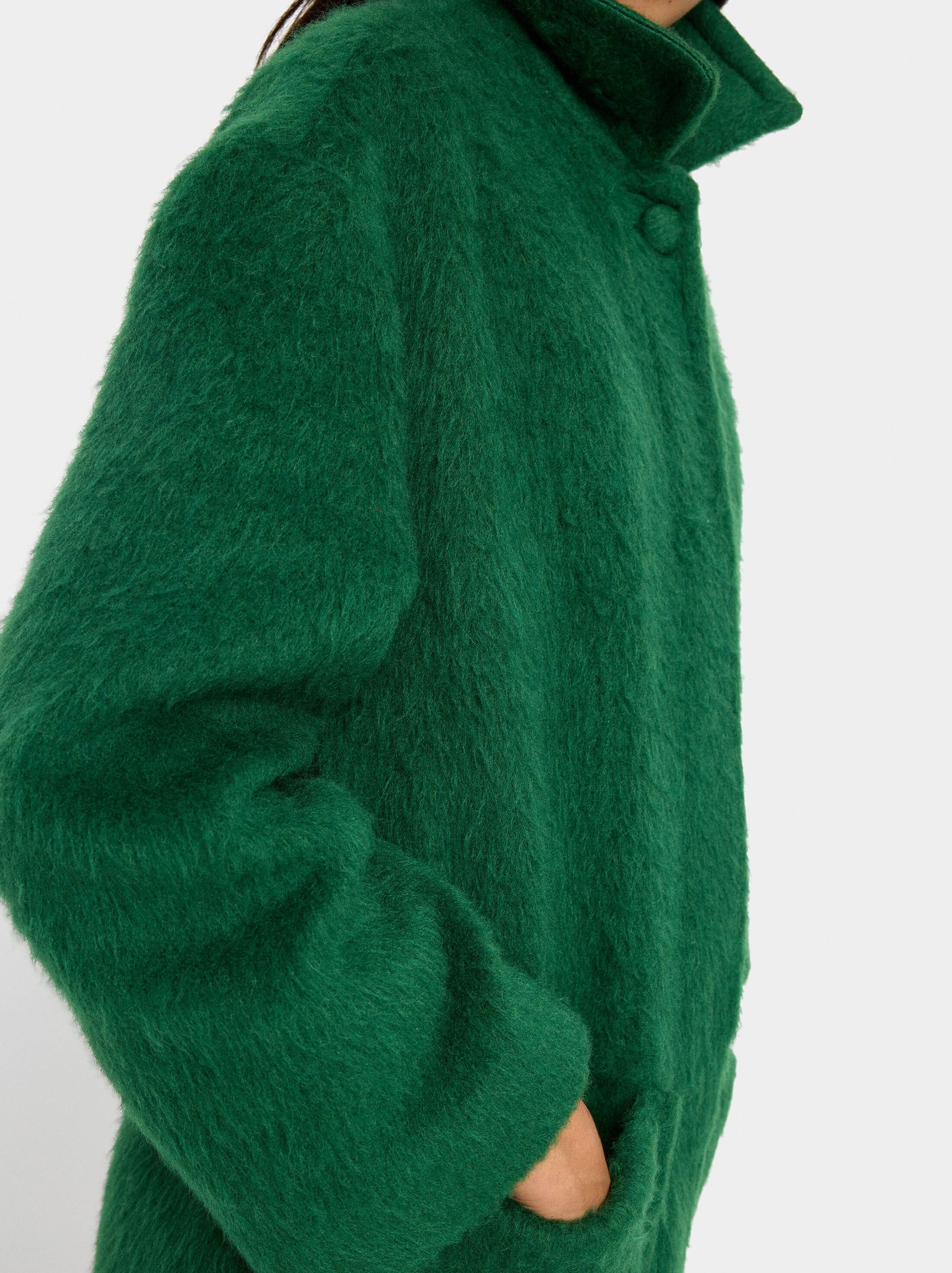 Wool blend faux fur effect jacket image number 1.0