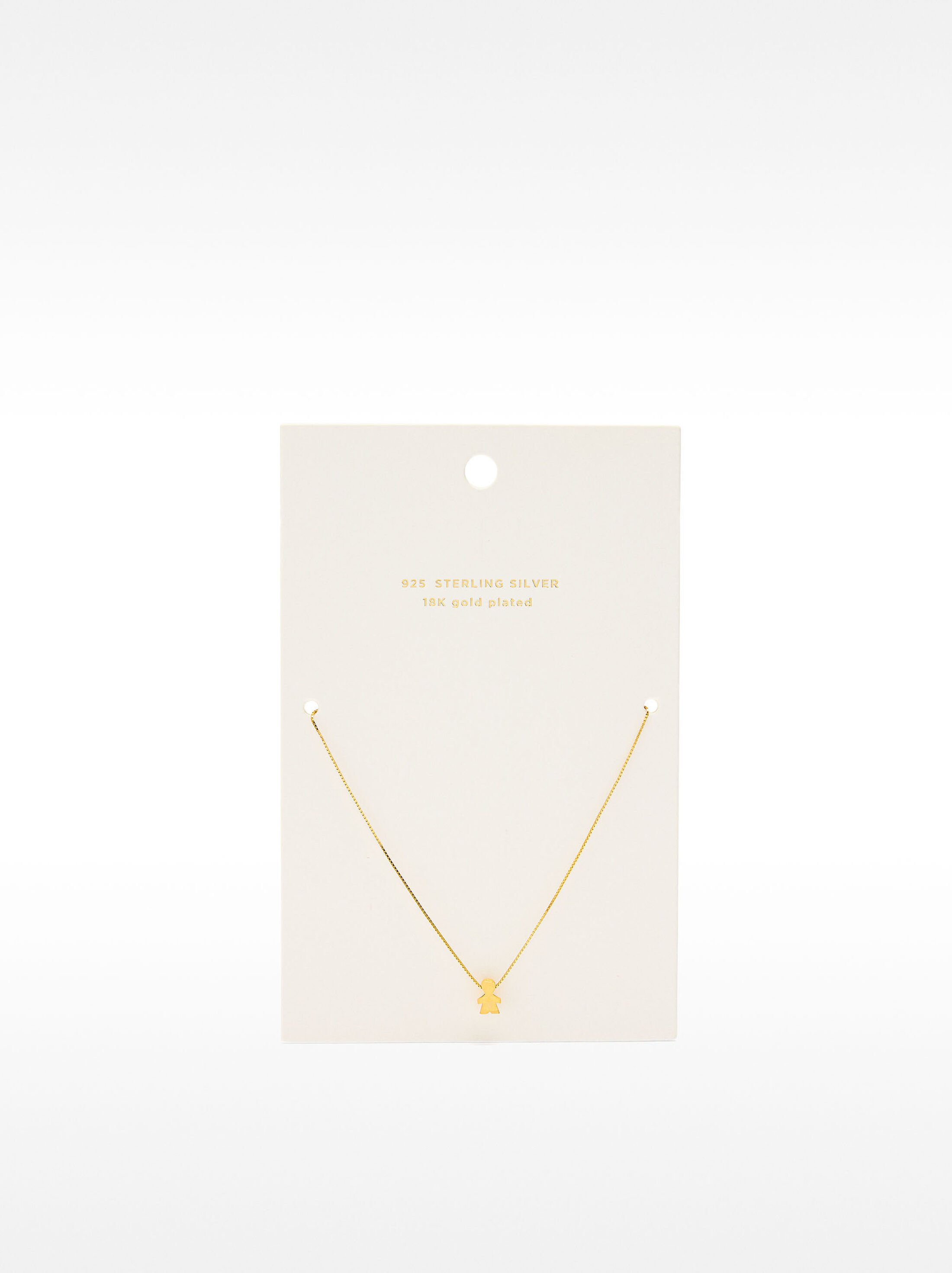 Short necklace with boy charm - 925 sterling silver image number 2.0