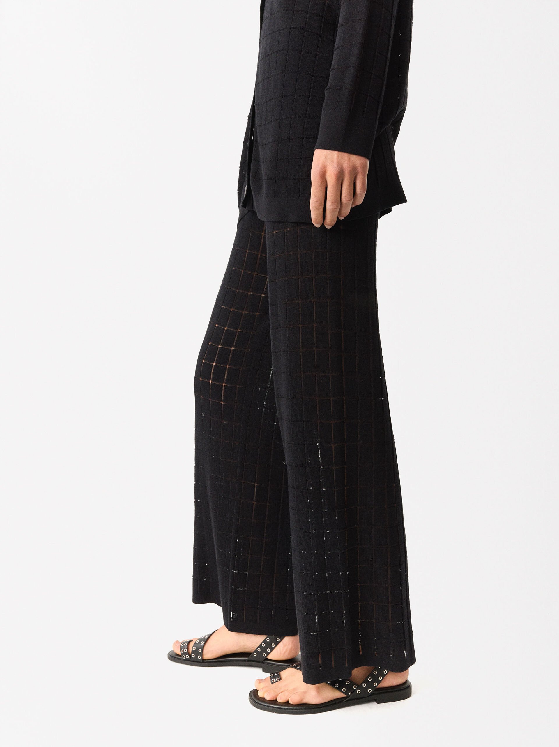 Pointelle Knit Trousers image number 4.0