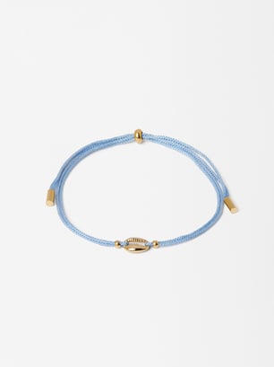 Bracelet Réglable Avec Charm En Acier Inoxydable, Bleu, hi-res
