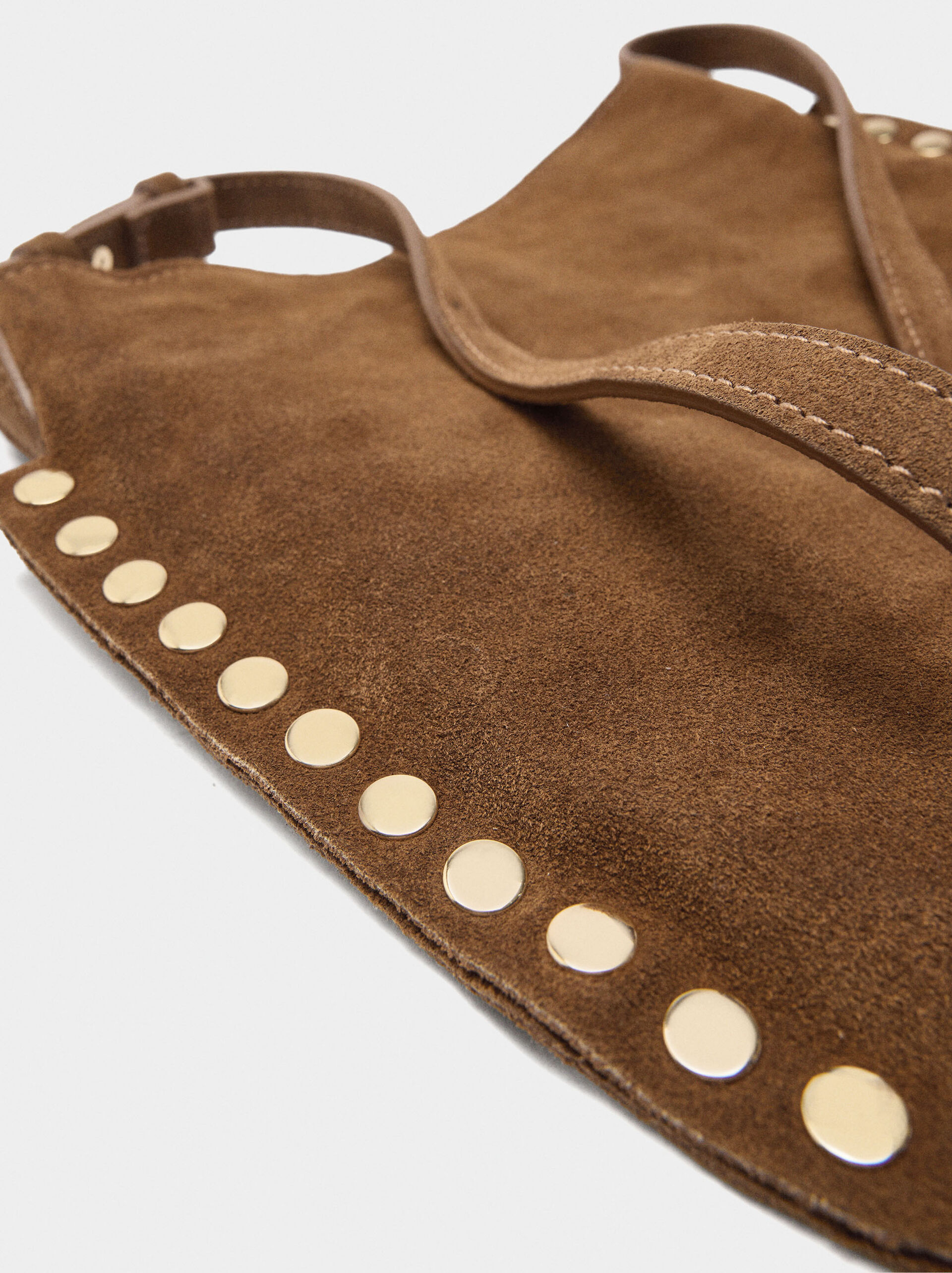 Leather crossbody bag with studs image number 2.0
