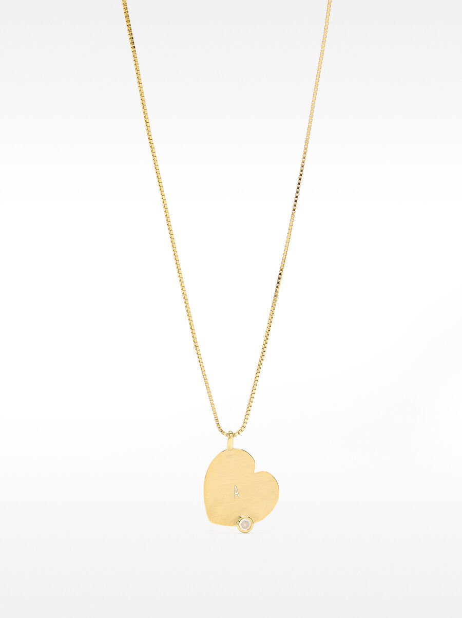 Zirconia heart necklace - 925 sterling silver