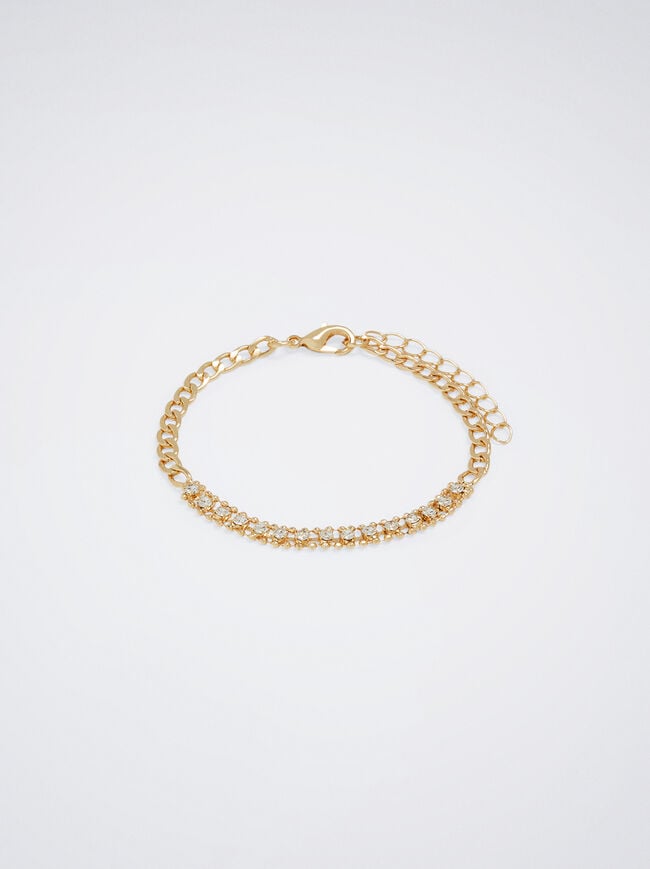 Golden Bracelet With Zirconia