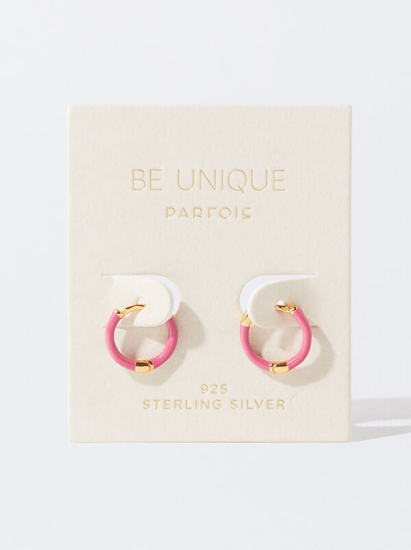 925 silver personalised hoop earrings enameled