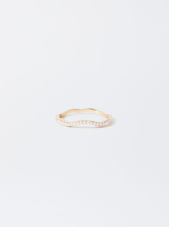 Unregelmäßiger Goldener Ring, Golden, hi-res