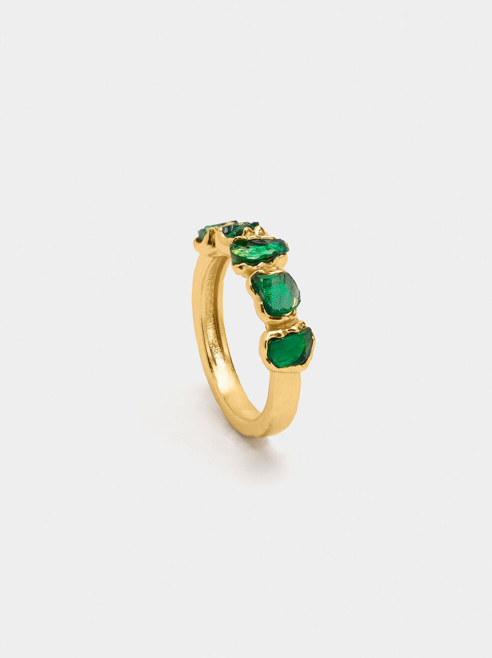 Irregular ring with stones