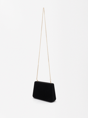 Party Handbag With Chain Handle, Black, hi-res