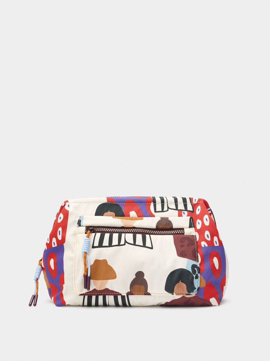 Printed nylon toiletry bag