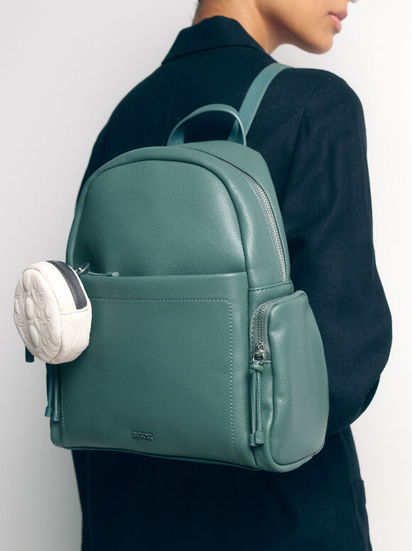 Backpack With Removable Coin Purse, Green, hi-res