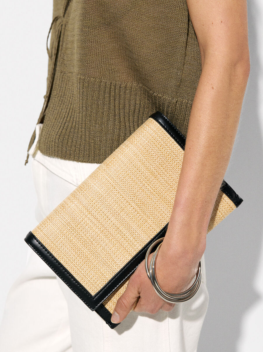 Bolso de fiesta efecto rafia