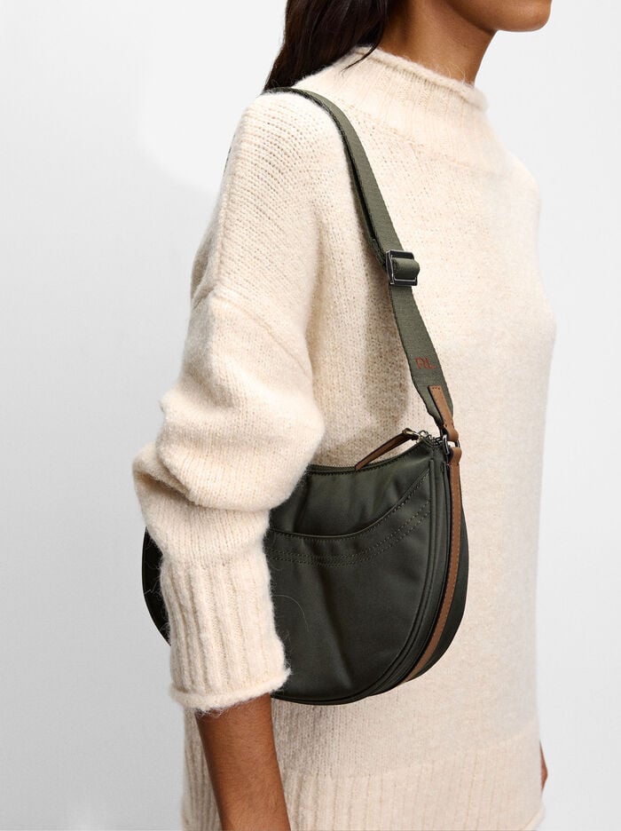 Nylon hobo crossbody bag
