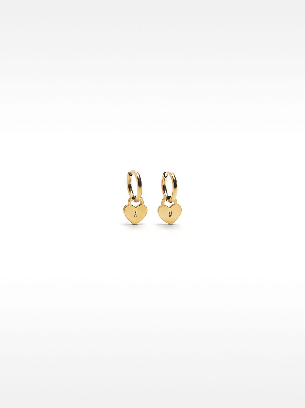 Créoles avec cœur - acier inoxydable