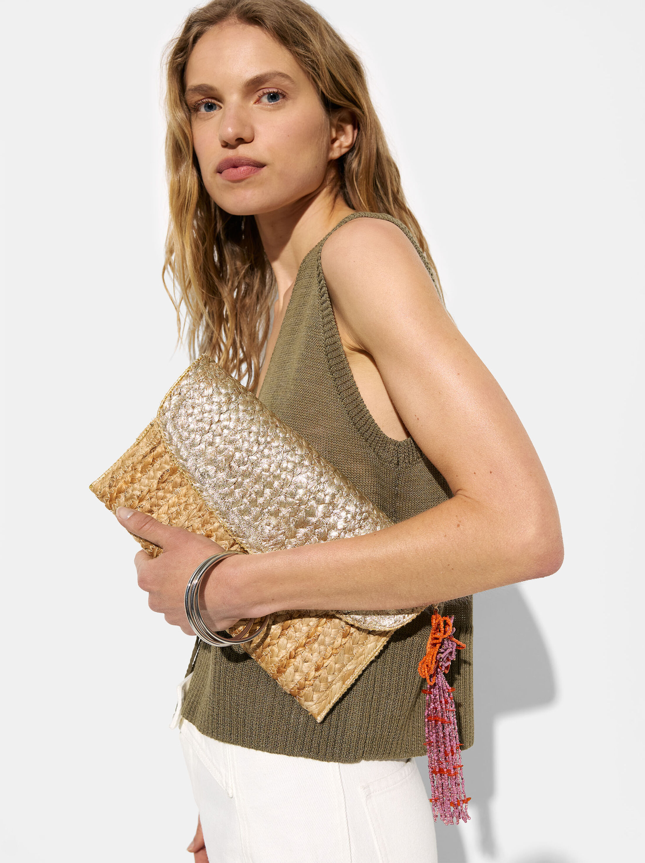 Bolso de fiesta yute metalizado image number 1.0