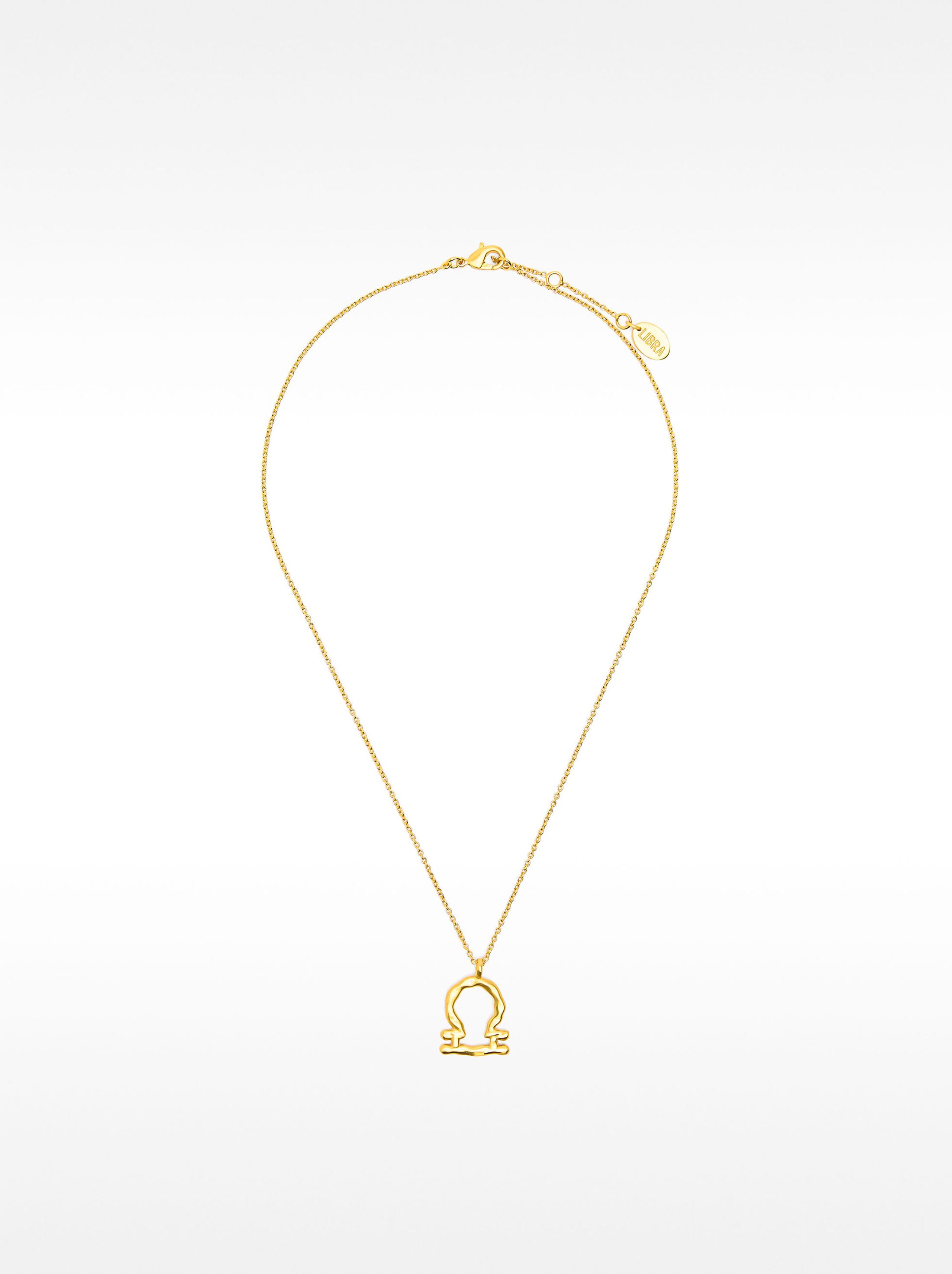 LIBRA zodiac necklace 18k gold plated image number 1.0