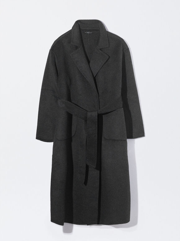 Long Coat With Wool, Grey, hi-res