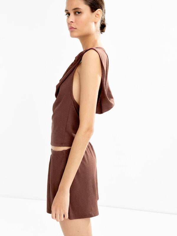 Draped cotton top