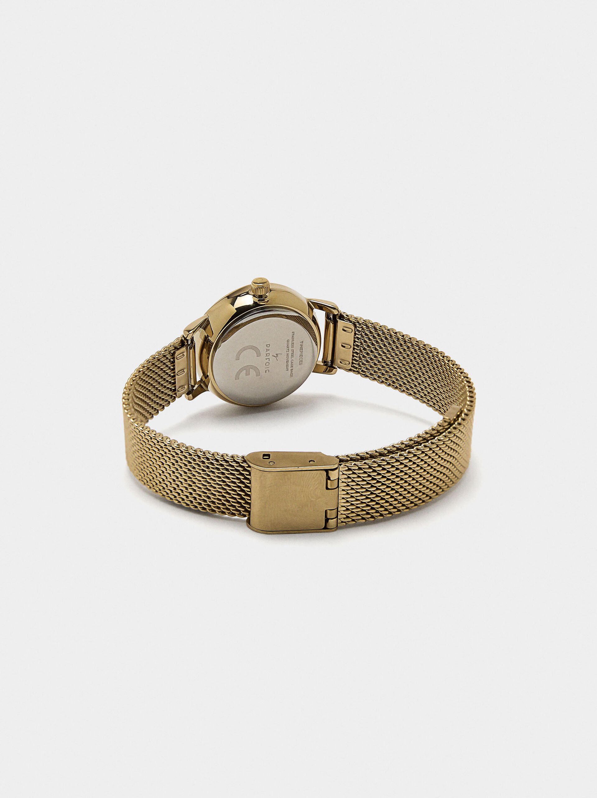 Uhr mit Armband aus Stahlgeflecht image number 2.0