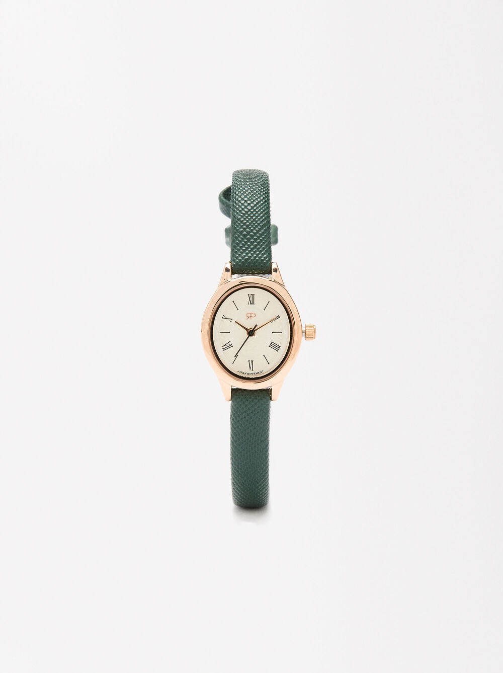 Oval watch with textured strap