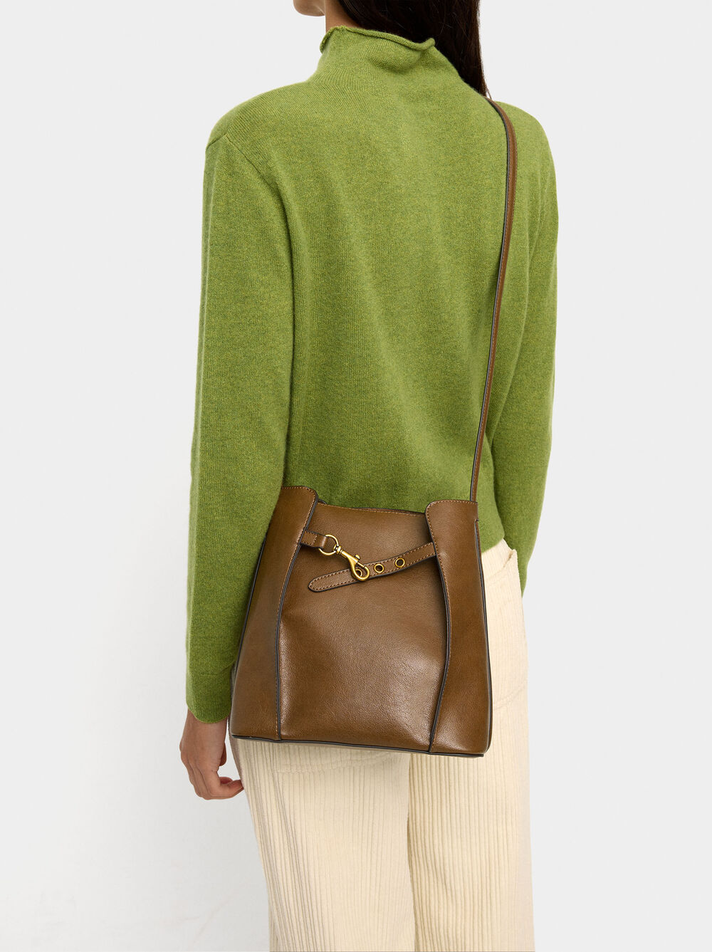 Sac seau avec plis latéraux