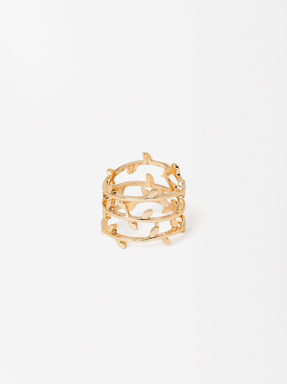 Leaf Ring, Golden, hi-res