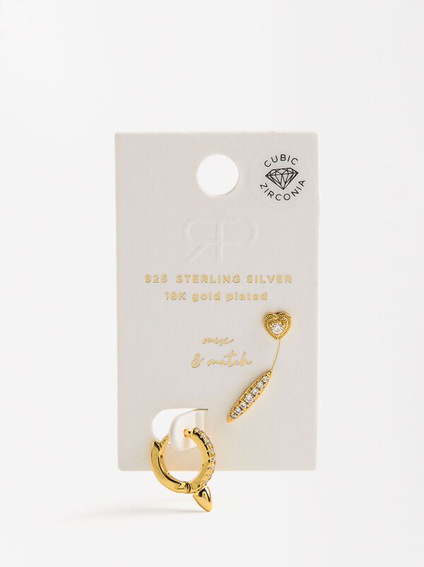 Set of earrings with zirconias - 925 sterling silver