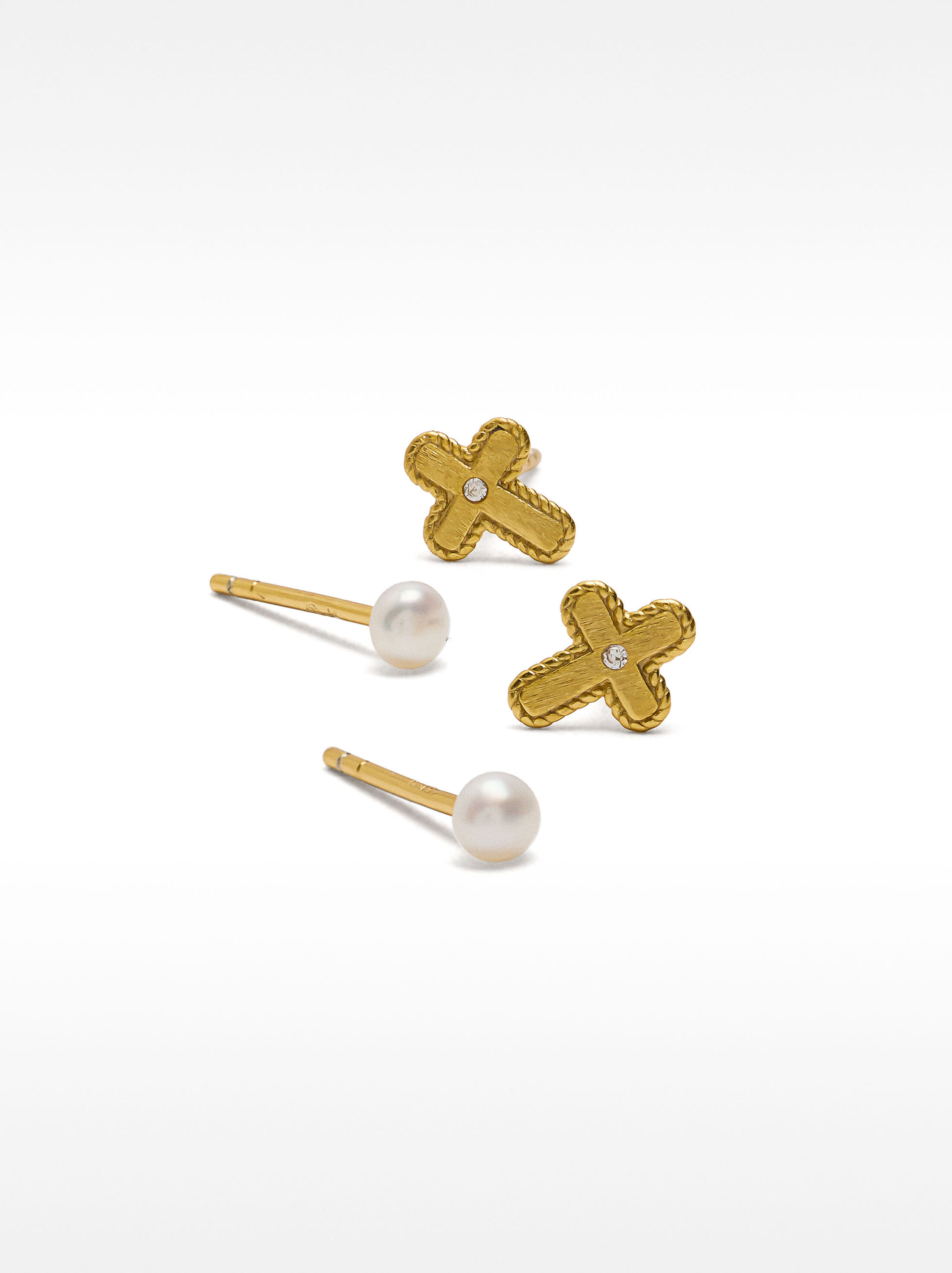 Pack de creoles amb perles d’aigua dolça – plata de llei 925 image number 2.0