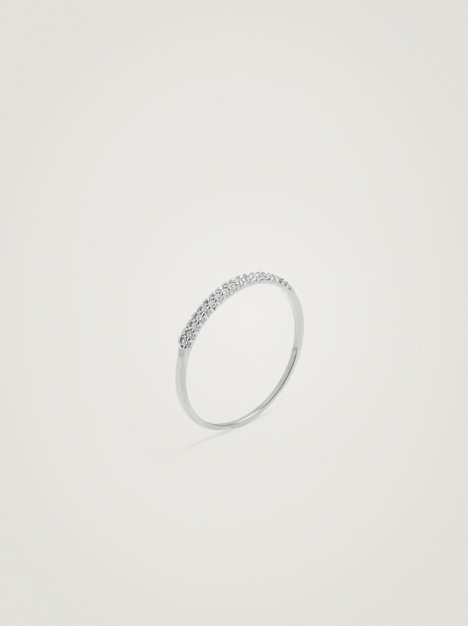 925 Silver Ring With Zirconia, Silver, hi-res