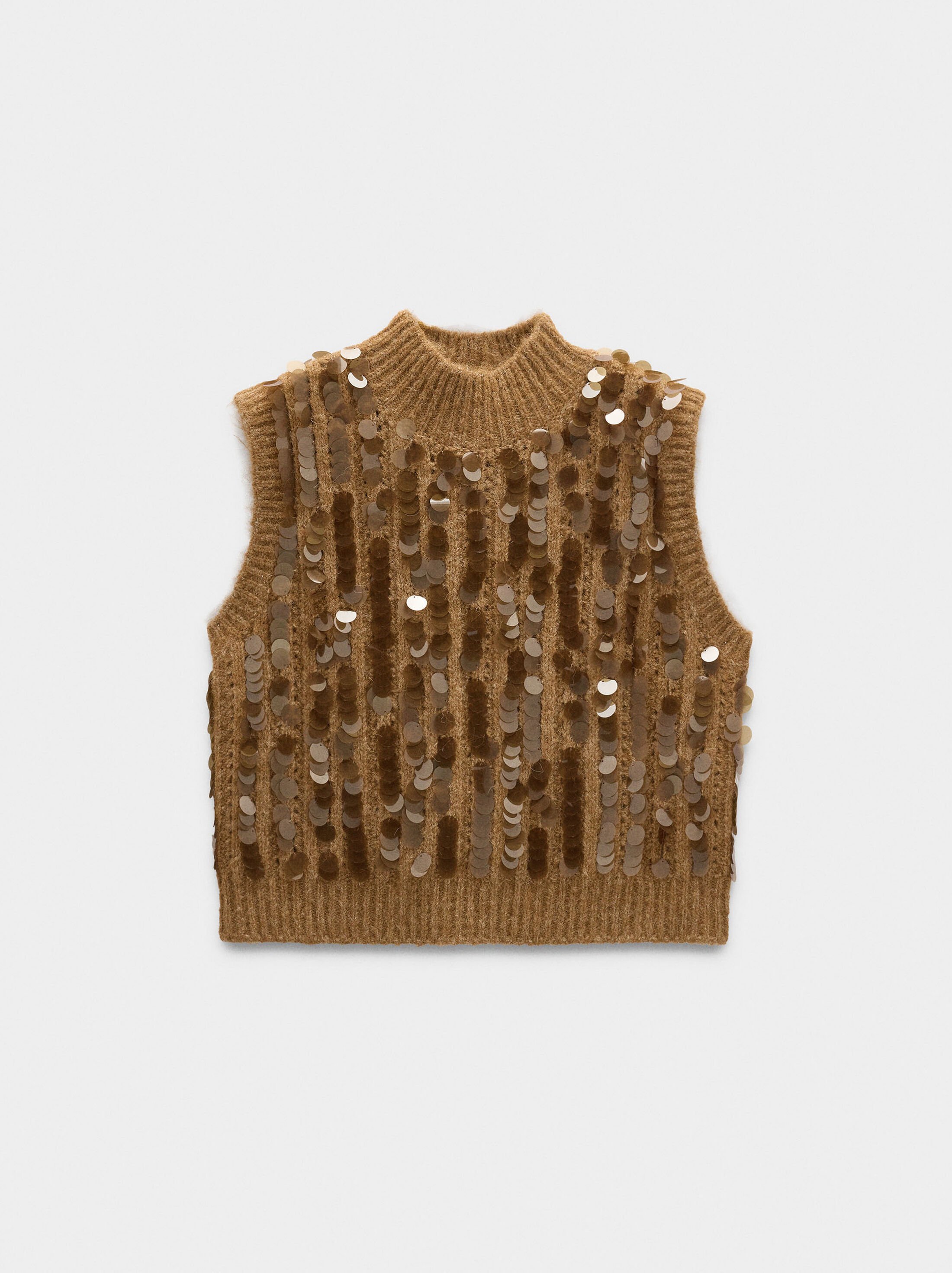 Knit vest with sequins image number 4.0