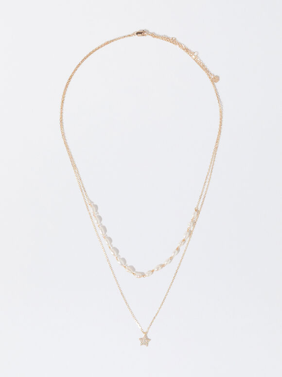 Silver 925 Necklace With Pearls, White, hi-res