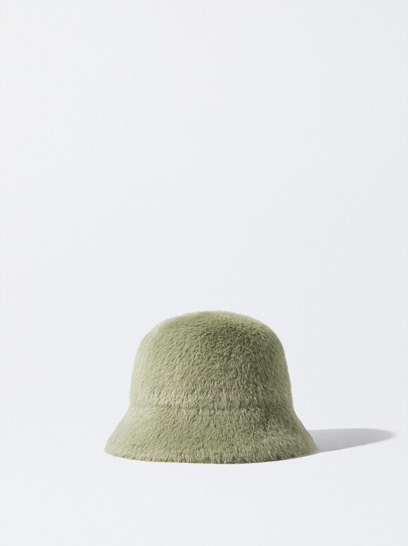 Bucket Hat With Fur, Khaki, hi-res
