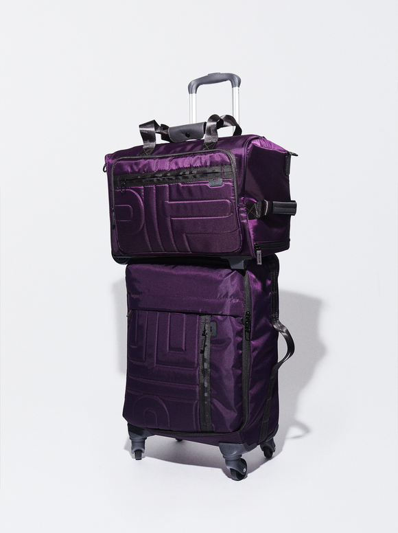 Nylon Weekend Bag, Purple, hi-res