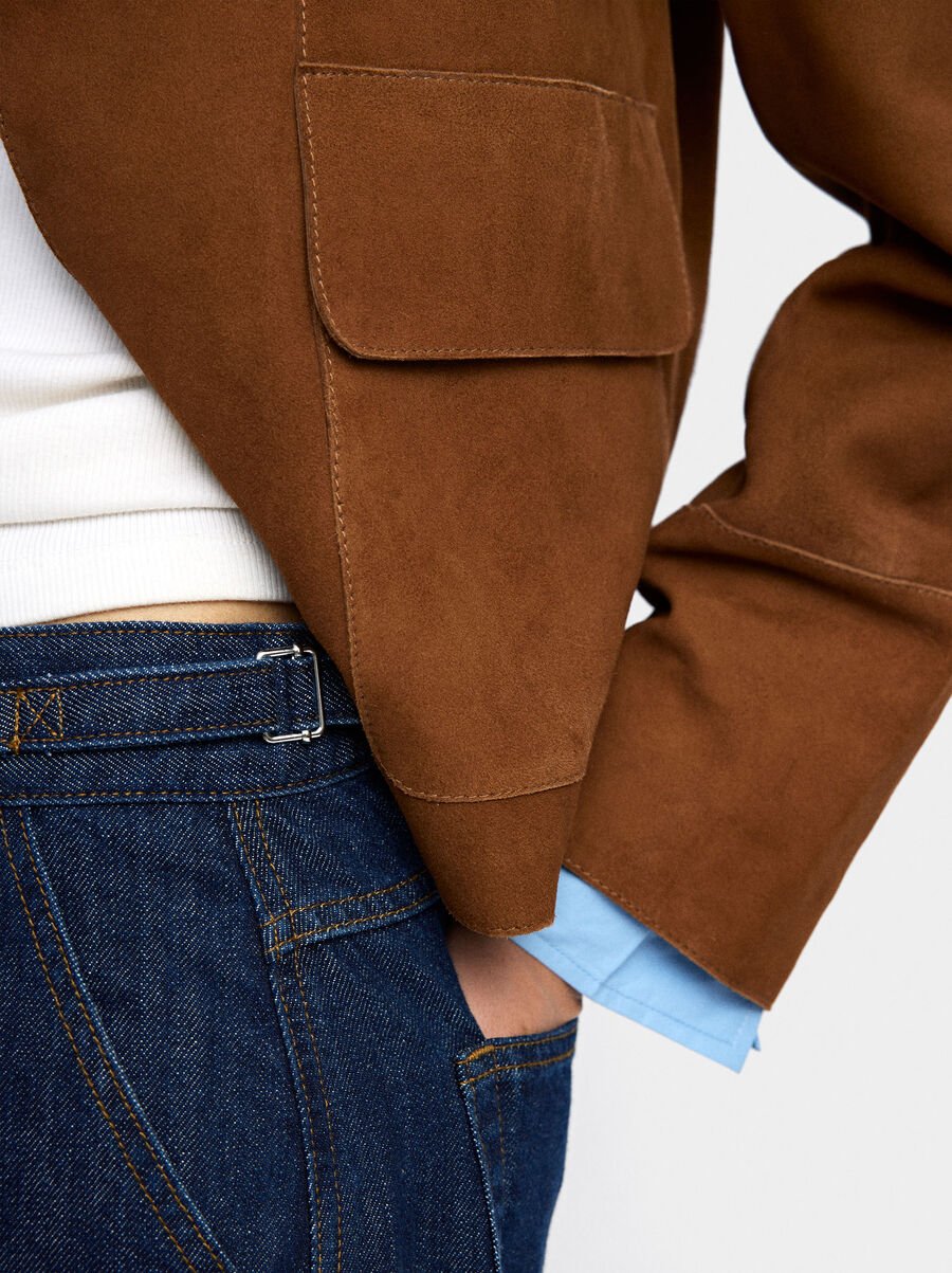 Straight denim trousers