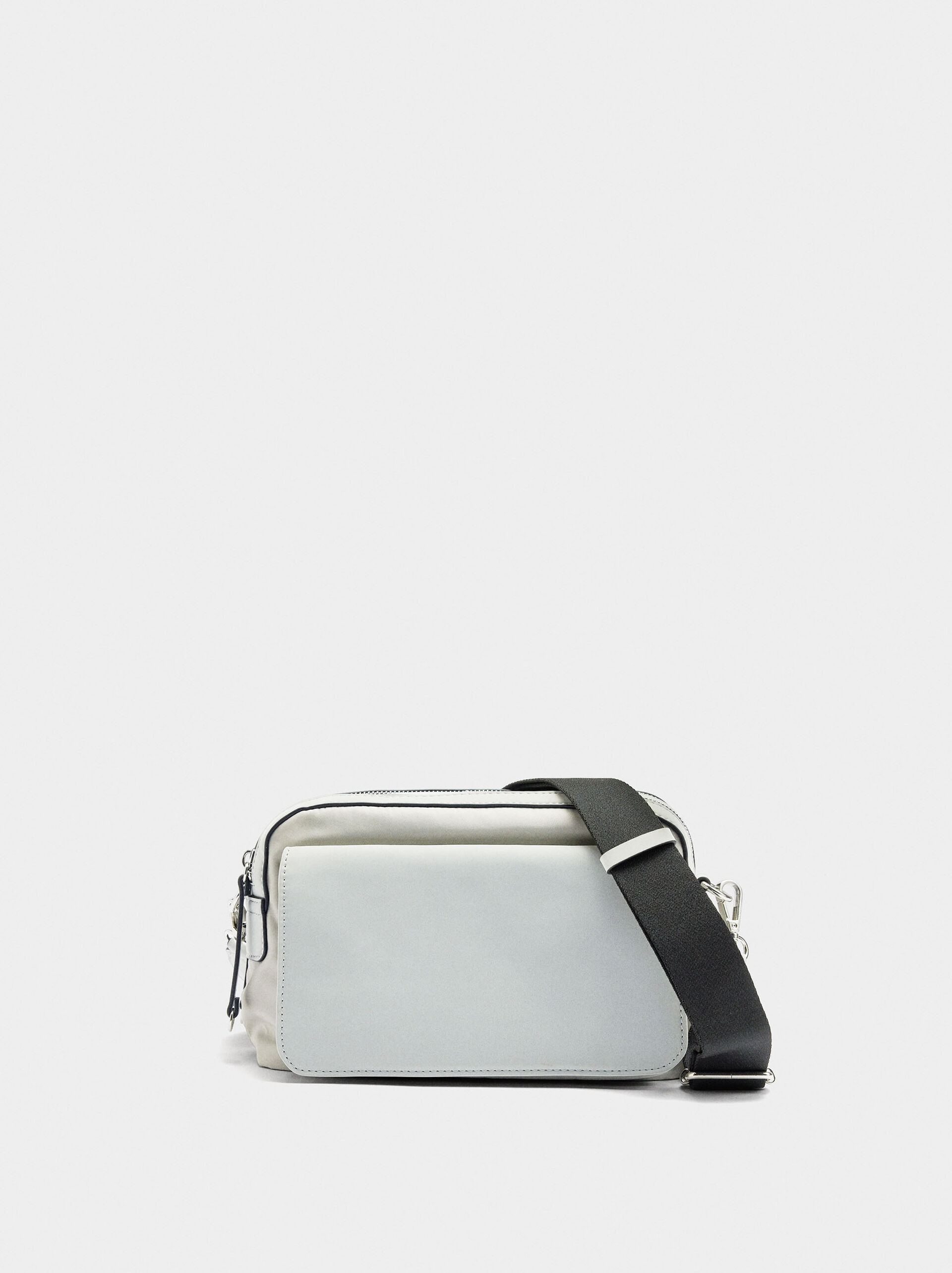 Nylon crossbody bag with flap image number 0.0