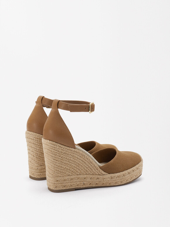 Wedges With Ankle Strap, Camel, hi-res