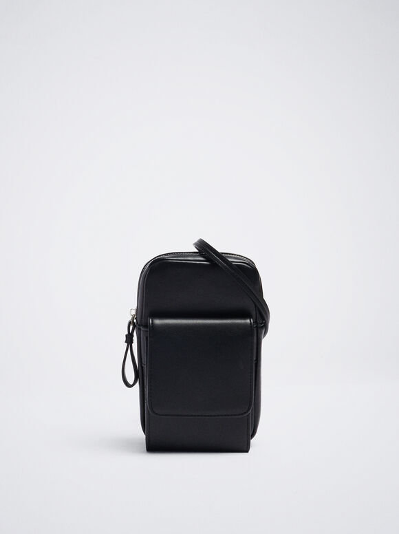 Bolso Para Móvil Con Bandolera, Negro, hi-res