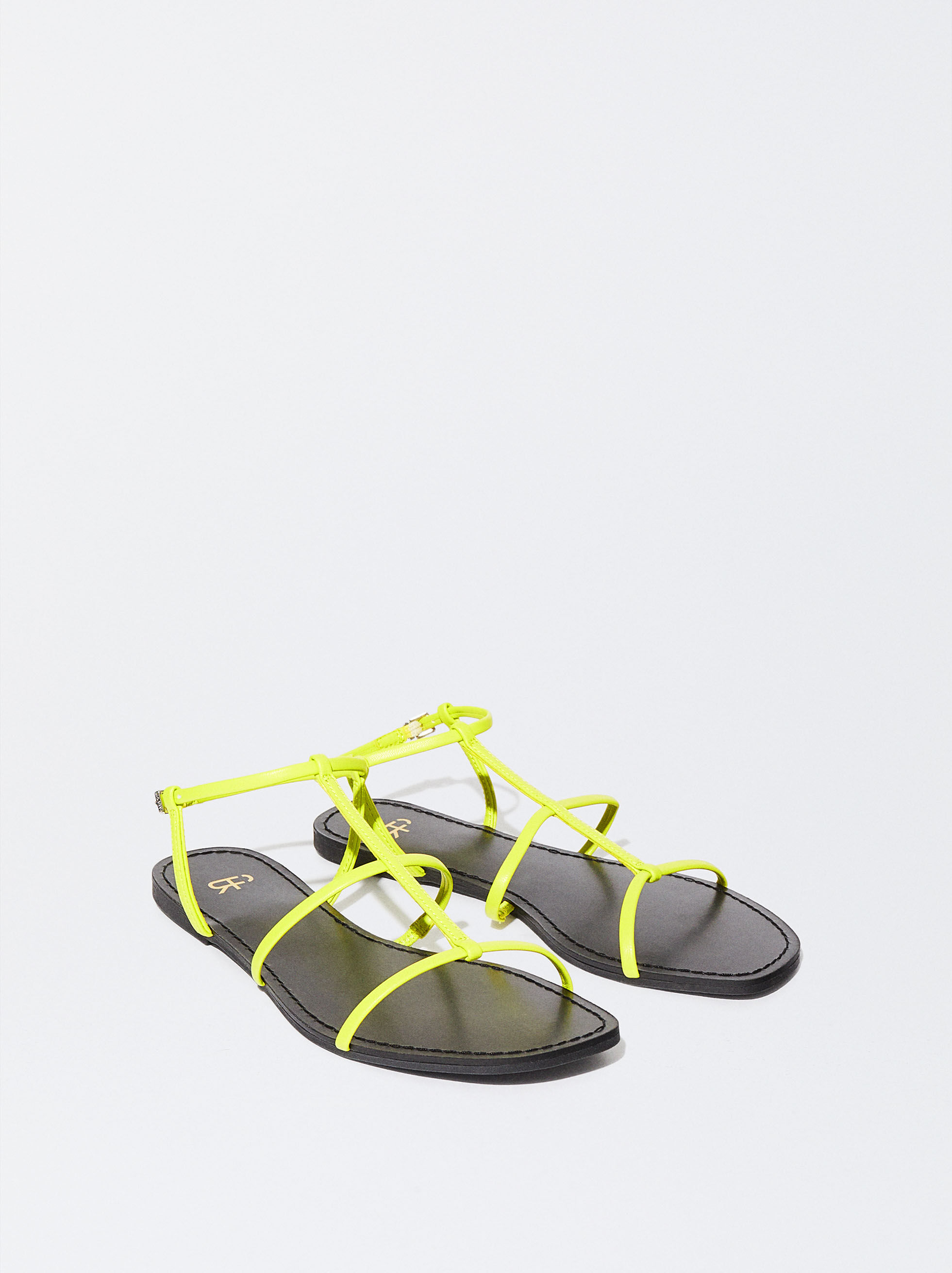Neon yellow strappy hotsell sandals