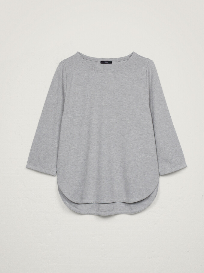 Round Neck T-Shirt, Grey, hi-res