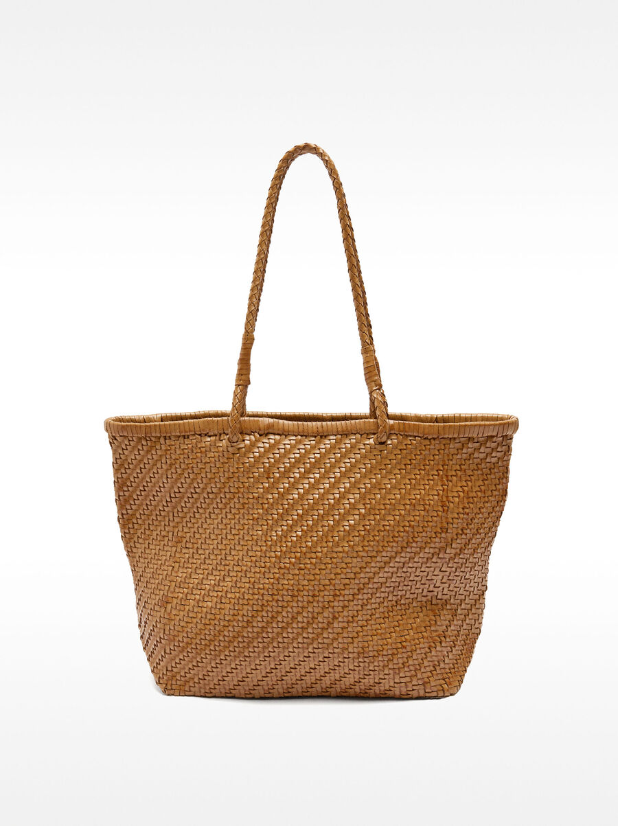 Geflochtene Shopper-Tasche aus Leder