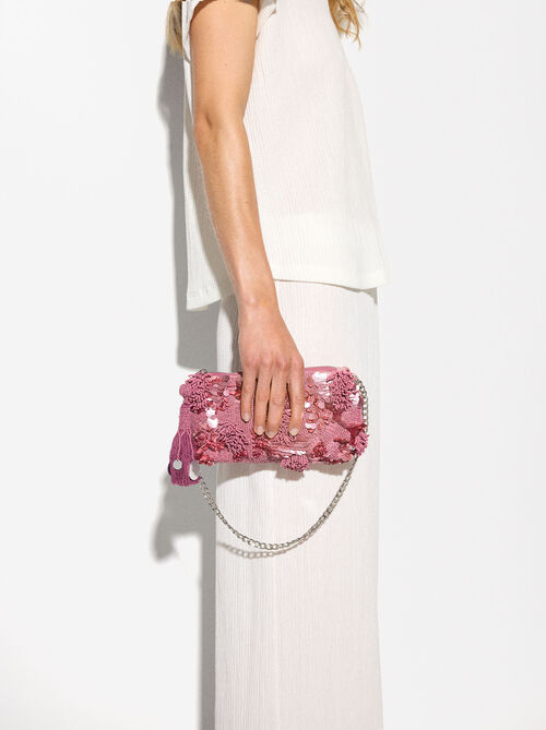 Party Handbag With Sequins And Beads