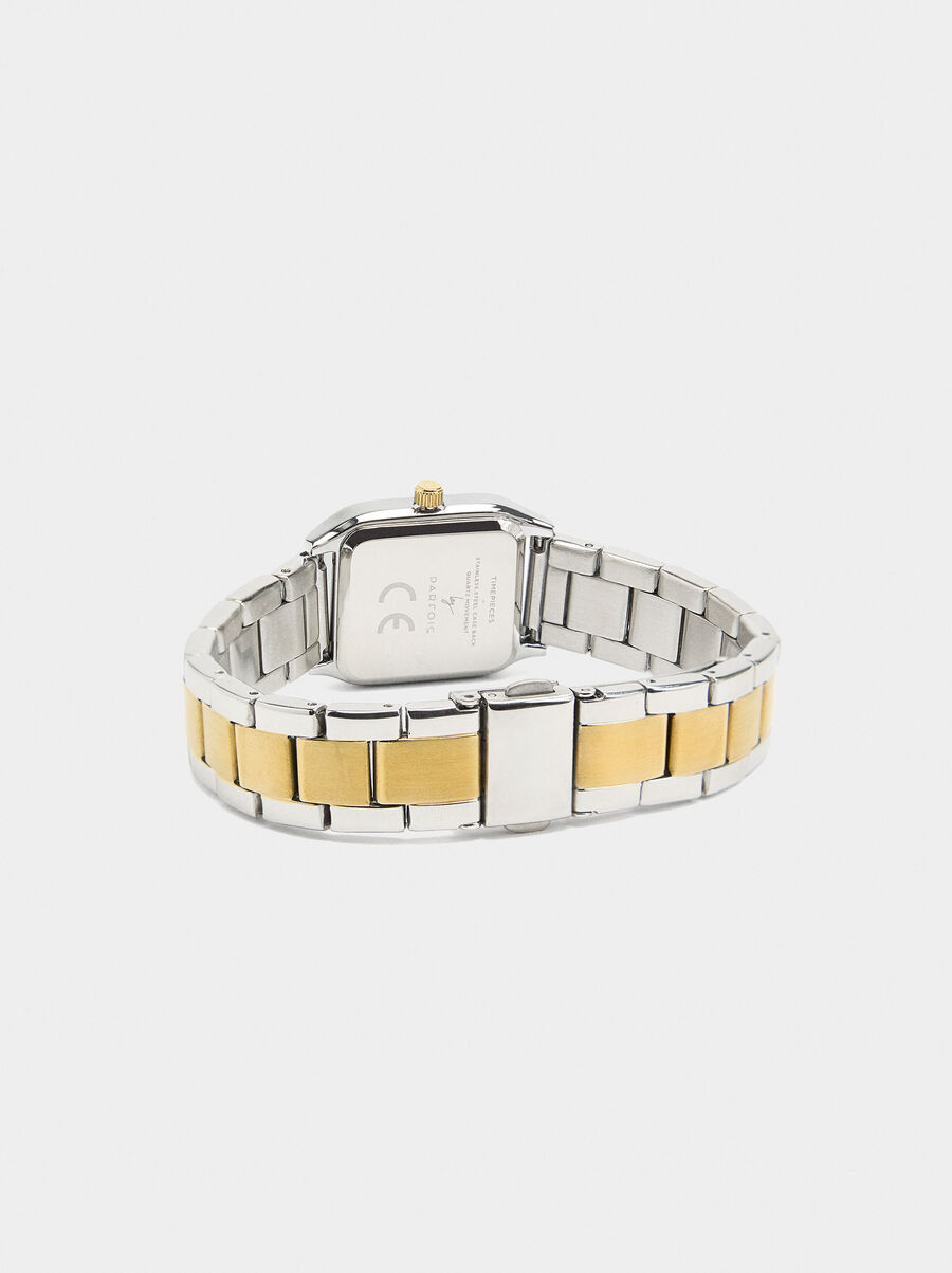 Bicolor watch with stainless steel bracelet