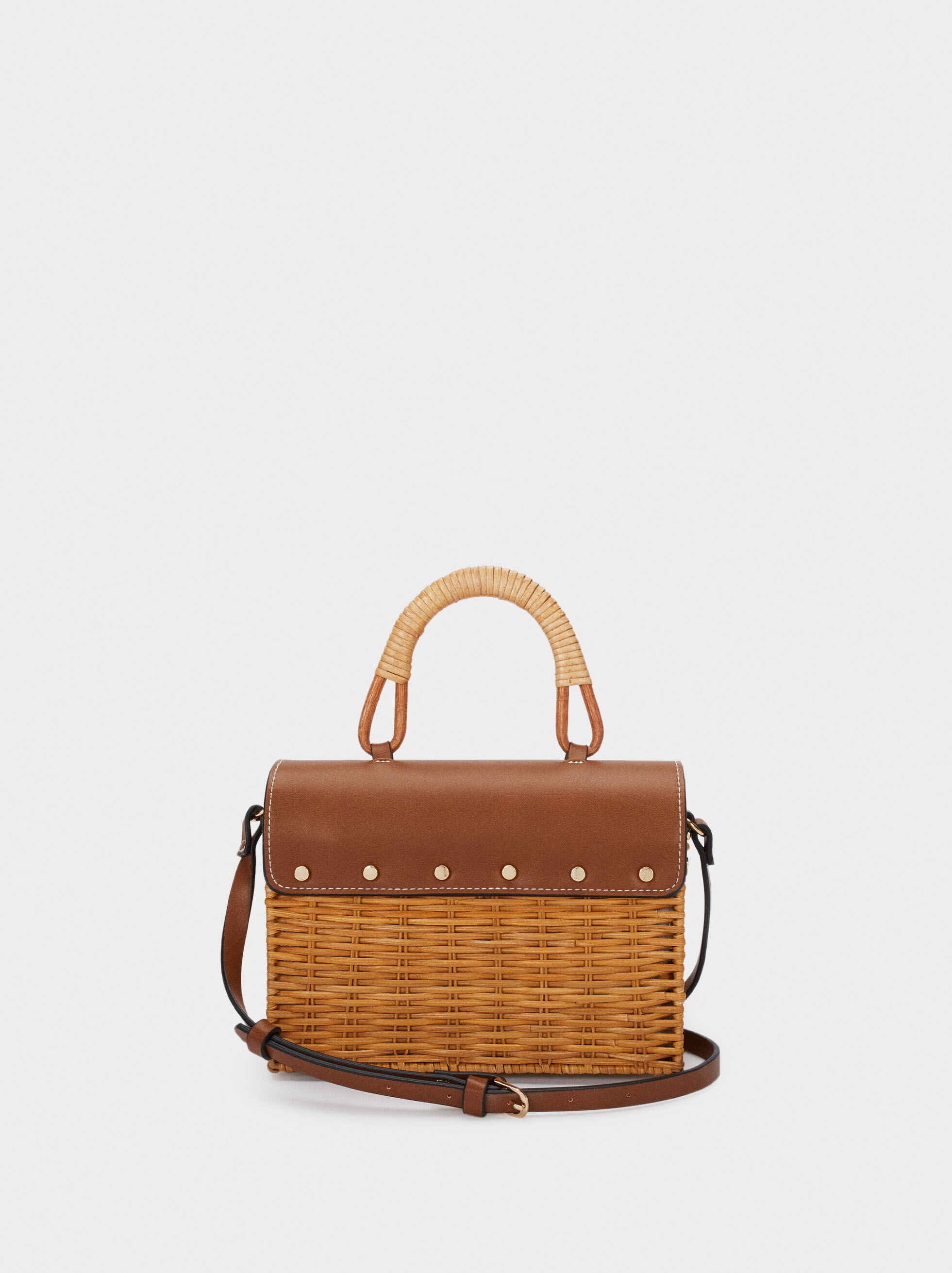 Combined Woven Tote Bag - Camel - Woman - Handbags - parfois.com