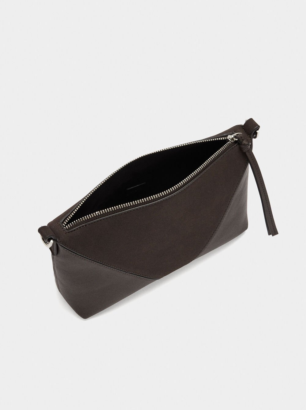 Borsa con tracolla contrasto di texture