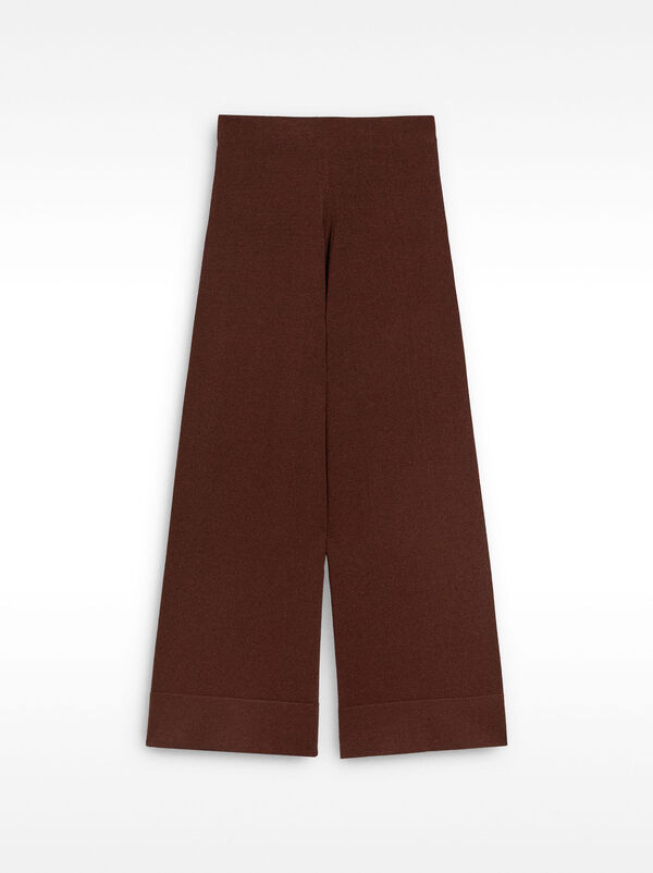 Wide-leg knit trousers