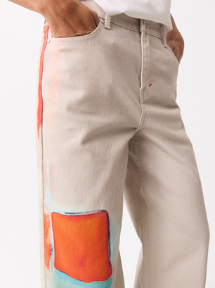 Printed Jeans, Multicolor, hi-res