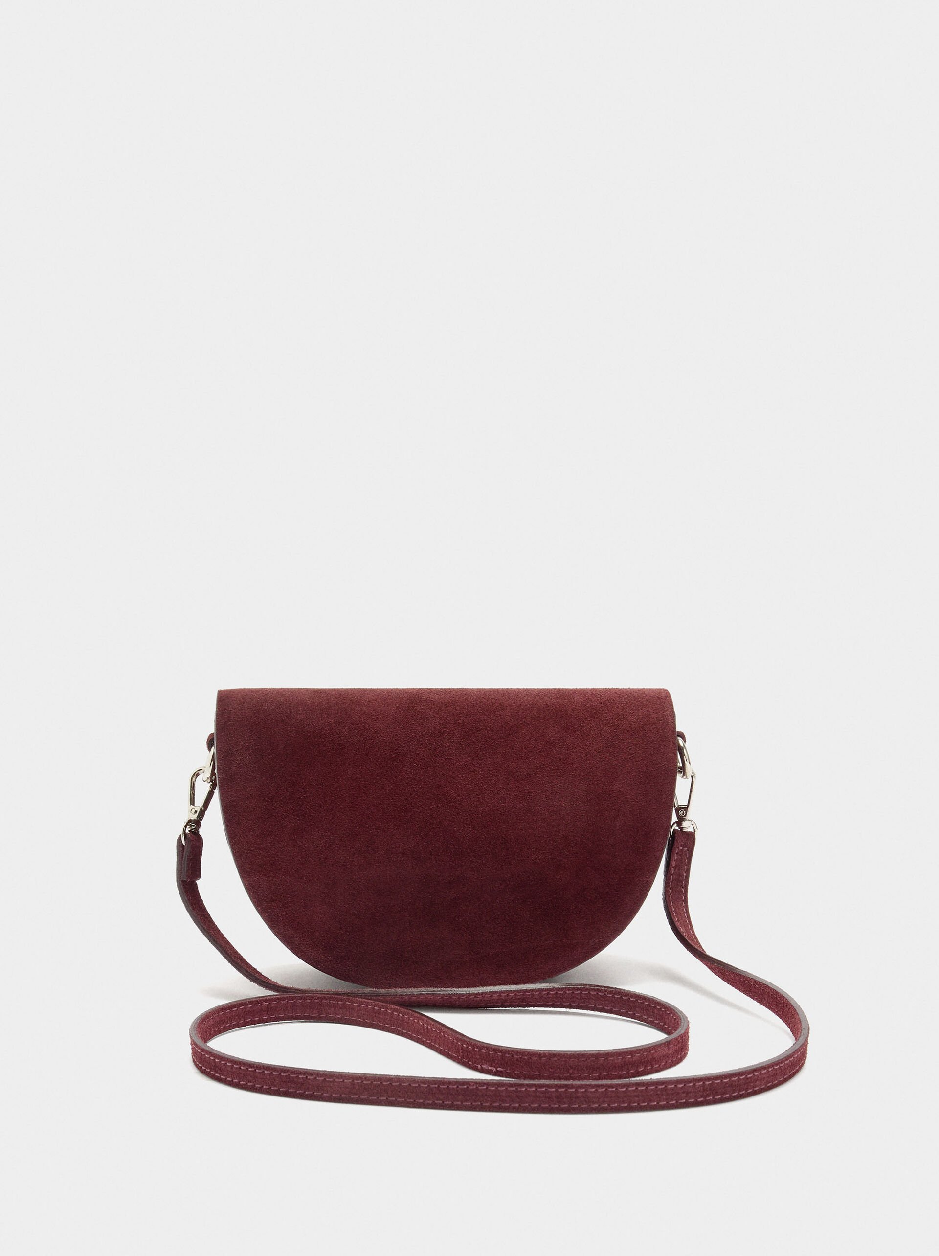 Suede crossbody bag with flap image number 0.0