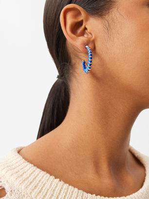 Earrings With Ráfia, Blue, hi-res