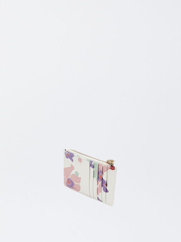 Floral Print Card Holder, Multicolor, hi-res