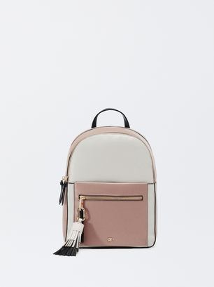 Backpack With Pendant, Beige, hi-res